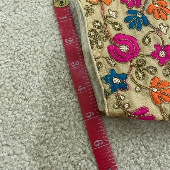 NEW] Indian Sari Saree Lehenga Blouse Gold XL - Picture 8 of 12